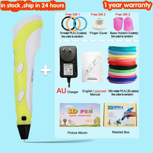 Load image into Gallery viewer, 3D Pen for Children 3D Drawing Printing Pen with LCD Screen Compatible PLA Filament Toys for Kids Christmas Birthday Gift
