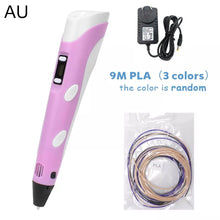 Load image into Gallery viewer, 3D Printing Pen DIY Drawing Pen With LCD Display 3D Pen With 20 Colors 100 Meter PLA Filament Christmas Birthday Gift for Child
