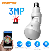 Load image into Gallery viewer, 3MP 5MP Wifi Panorama Camera Cctv Video Surveillance Fisheye Panoramische Bulb Cctv Video Nachtzicht Draadloze Ip Camera
