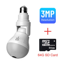 Load image into Gallery viewer, 3MP 5MP Wifi Panorama Camera Cctv Video Surveillance Fisheye Panoramische Bulb Cctv Video Nachtzicht Draadloze Ip Camera

