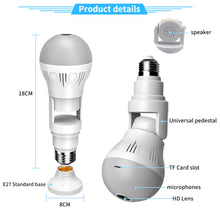Load image into Gallery viewer, 3MP 5MP Wifi Panorama Camera Cctv Video Surveillance Fisheye Panoramische Bulb Cctv Video Nachtzicht Draadloze Ip Camera
