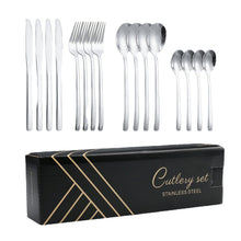 Load image into Gallery viewer, Western Food Knife and Fork 24-Piece Set Steak Knife and Fork round Spoon Stainless Steel Spoon
