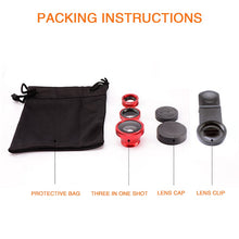 Load image into Gallery viewer, 3in1 Fish Eye Lens 0.67X Wide Angle Zoom Fisheye Macro Lenses Camera Kits With Clip Universally Lens For iPhone 13 Xiaomi Huawei
