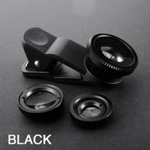 Load image into Gallery viewer, 3in1 Fisheye Phone Lens 0.67X Wide Angle Zoom Fish Eye Macro Lenses Camera Kits With Clip Lens On The Phone For Smartphone
