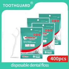 Load image into Gallery viewer, 400pcs Dental Floss Picks Disposable Dental Flosser Toothpick with Threads Clean Between Brush for Tooth Floss Brush 0ral irrigator
