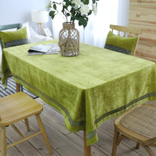 Load image into Gallery viewer, Embroidered Tablecloth Blue Double-Sided Velvet Lace Rectangular Tablecloth
