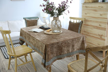 Load image into Gallery viewer, Embroidered Tablecloth Blue Double-Sided Velvet Lace Rectangular Tablecloth
