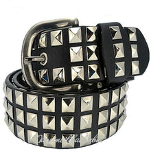 Load image into Gallery viewer, Mens Womens Belt Punk Wide Studded Bonded Leather Belt Pyramid Conical Stud Rivet
