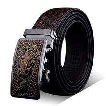Load image into Gallery viewer, Men's Genuine Leather Belt Crocodile Pattern Belt Man's Belt Belt Whole Automatic Buckle Pant Belt
