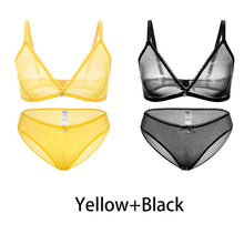 Load image into Gallery viewer, Varsbaby Sexy Ladies See-through Plus Size Bra Low Waist Panties 2Pcs

