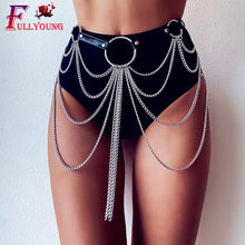 Load image into Gallery viewer, Gothic    Body Harness Chain Sexy Garter Belt Chest Harness Women
