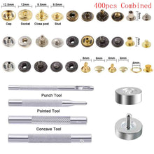 Load image into Gallery viewer, 480 Pcs Metal Double Cap Rivets Studs Round Rivet for DIY Leather Craft Bag Belt Clothing Garment Shoes Pet Collar Fixing Tools
