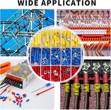 Load image into Gallery viewer, 480pcs Assorted Spade Terminals Insulated Cable Connector Electrical Wire Crimp Butt Ring Fork Set Ring Lugs Rolled Kit+Plier
