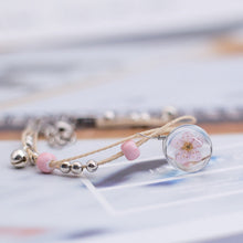Load image into Gallery viewer, Glass Dried Flower Plant Bracelet Korean Simple Personalized Hipster Cherry Blossom Student Gift Ceramic Ornament
