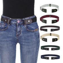 Load image into Gallery viewer, Women Buckle Free Elastic Belts Invisible Belt Waist for Jeans No Buckles Waistband Belt
