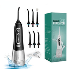 Load image into Gallery viewer, Oral Irrigator 5 Modes Portable Rechargeable Dental Water Jet 6 Nozzles Waterproof 300ML Tank Water Flosser For Teeth Whitening 0ral irrigator
