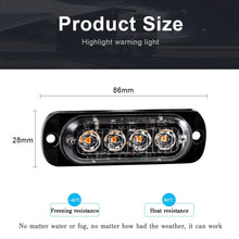 Load image into Gallery viewer, 4LED Car Strobe Warning Light Grill Flashing Breakdown Emergency Light for 12v Truck Trailer Police Beacon Lamp Signal TAILLIGHT
