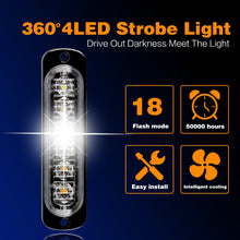 Load image into Gallery viewer, 4LED Car Strobe Warning Light Grill Flashing Breakdown Emergency Light for 12v Truck Trailer Police Beacon Lamp Signal TAILLIGHT
