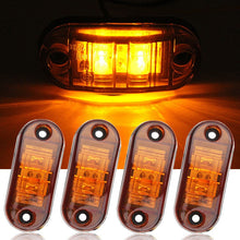 Load image into Gallery viewer, 4PCS yellow LED 2.5INCH 2 Diode Light Oval Clearance Trailer Truck LED Side Marker Lamp 12V 24V Waterproof
