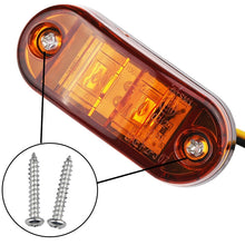 Load image into Gallery viewer, 4PCS yellow LED 2.5INCH 2 Diode Light Oval Clearance Trailer Truck LED Side Marker Lamp 12V 24V Waterproof
