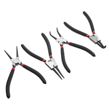 Load image into Gallery viewer, 4Pcs Circlip Plier Set 7'' Long Nose Plier Staight Bent Plier Inner Outer   Staight Bent Plier Retaining Snap Ring Remover Tool
