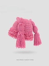 Load image into Gallery viewer, Japanese two-dimensional cute double braids pink wool hat female autumn and winter warm sweet soft sister wig knitted hat
