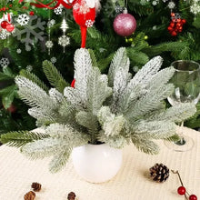 Load image into Gallery viewer, 5/10PCS Artificial Pine Branches Christmas Tree Ornament Desktop Living Room Home DIY Wreath Gift Box Decorations New Year Gifts
