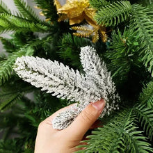 Load image into Gallery viewer, 5/10PCS Artificial Pine Branches Christmas Tree Ornament Desktop Living Room Home DIY Wreath Gift Box Decorations New Year Gifts
