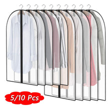 Load image into Gallery viewer, 5/10Pcs Clothes Hanging Garment Dress Clothes Suit Coat Dust Cover Home Storage Bag Pouch Organizer Wardrobe Hanging Clothing
