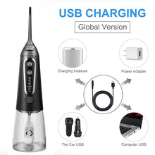 Load image into Gallery viewer, Oral Irrigator USB Rechargeable Water Floss Portable Dental Water Flosser Jet 300ml Irrigator Dental Teeth Cleaner+6 Jet 0ral irrigator
