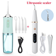 Load image into Gallery viewer, Oral Irrigator USB Rechargeable Water Floss Portable Dental Water Flosser Jet 300ml Irrigator Dental Teeth Cleaner+6 Jet 0ral irrigator
