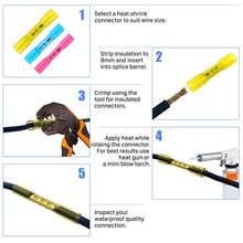 Load image into Gallery viewer, 50/100/200Pcs Waterproof Heat Shrink Butt Connectors Box Electrical Wire Splice Cable Crimp Terminals Connectors Ternimals Kit
