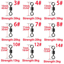 Load image into Gallery viewer, Fishhook Fishing Barrel Bearing Rolling Swivel Solid Ring LB Lures Connector 14 Size Fishing Tackle Accessories Fish Tool 50-100pcs/box
