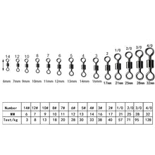 Load image into Gallery viewer, Fishhook Fishing Barrel Bearing Rolling Swivel Solid Ring LB Lures Connector 14 Size Fishing Tackle Accessories Fish Tool 50-100pcs/box
