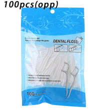 Load image into Gallery viewer, 50/100PCS Portable Disposable Dental Floss Toothpicks Teeth Cleaning Brush Interdental Oral Hygiene Care Tools 0ral irrigator
