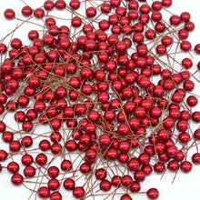 Load image into Gallery viewer, 100-300Pcs Pearl Stamens Artificial Flower Small Berries Cherry For Wedding Party Gift Box Christmas DIY Wreath Home Decorations
