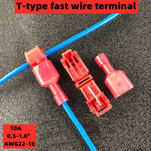 Load image into Gallery viewer, 50 PCS,T-Shaped Crimp Terminal Blocks,Electrical Connector Connection Clamps,Quick-Free Stripping Plugs,Cable Connector Plug

