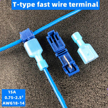 Load image into Gallery viewer, 50 PCS,T-Shaped Crimp Terminal Blocks,Electrical Connector Connection Clamps,Quick-Free Stripping Plugs,Cable Connector Plug
