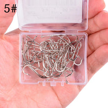 Load image into Gallery viewer, Fishhook 50pcs/ Box Long Shank Fishing Hook 1#-10# Fish Hooks High Carbon Steel Sharp Barbed Offset Narrow Bait Hook Fishhook
