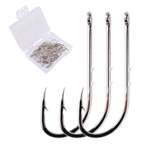 Load image into Gallery viewer, Fishhook 50pcs/ Box Long Shank Fishing Hook 1#-10# Fish Hooks High Carbon Steel Sharp Barbed Offset Narrow Bait Hook Fishhook
