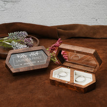 Load image into Gallery viewer, Ring Box Jewelry Storage Engagement Wedding Ceremony Ring Customize Proposal Ring Rustic Wedding Gift for Girl Walnut Wood
