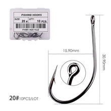 Load image into Gallery viewer, Fishhook 50pcs 10pcs Coating High Carbon Stainless Steel Barbed Carp Fishing Hooks Pack with Retail Original Box Fishing Hook Tackle
