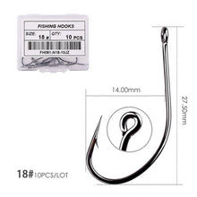 Load image into Gallery viewer, Fishhook 50pcs 10pcs Coating High Carbon Stainless Steel Barbed Carp Fishing Hooks Pack with Retail Original Box Fishing Hook Tackle
