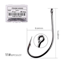 Load image into Gallery viewer, Fishhook 50pcs 10pcs Coating High Carbon Stainless Steel Barbed Carp Fishing Hooks Pack with Retail Original Box Fishing Hook Tackle
