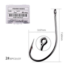 Load image into Gallery viewer, Fishhook 50pcs 10pcs Coating High Carbon Stainless Steel Barbed Carp Fishing Hooks Pack with Retail Original Box Fishing Hook Tackle
