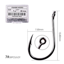 Load image into Gallery viewer, Fishhook 50pcs / 20pcs / Box Circle Carp Eyed Fishing Hook Size 2-22# Ring eye Japan Fishhooks Fishing Hooks Single Jig Fish Hook Tackle
