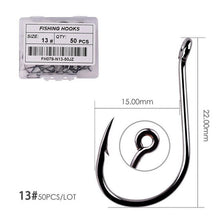 Load image into Gallery viewer, Fishhook 50pcs / 20pcs / Box Circle Carp Eyed Fishing Hook Size 2-22# Ring eye Japan Fishhooks Fishing Hooks Single Jig Fish Hook Tackle
