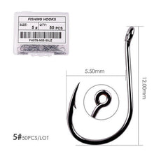 Load image into Gallery viewer, Fishhook 50pcs / 20pcs / Box Circle Carp Eyed Fishing Hook Size 2-22# Ring eye Japan Fishhooks Fishing Hooks Single Jig Fish Hook Tackle

