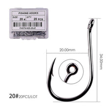Load image into Gallery viewer, Fishhook 50pcs / 20pcs / Box Circle Carp Eyed Fishing Hook Size 2-22# Ring eye Japan Fishhooks Fishing Hooks Single Jig Fish Hook Tackle
