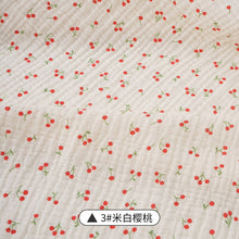 Load image into Gallery viewer, 50X135cm Soft Floral Pajamas Nightdress Cotton Gauze Fabric Rose Printed Crepe Cotton Long-sleeved Ins Style Homewear Fabric
